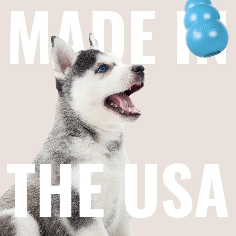 KONG Puppy Binkie - Pacifier Dog Toy for Puppies - Stuffable Treat Chew Toy for Treats - Durable Natural Rubber for Teething Puppy - for Medium Puppies - Blue - Image 5